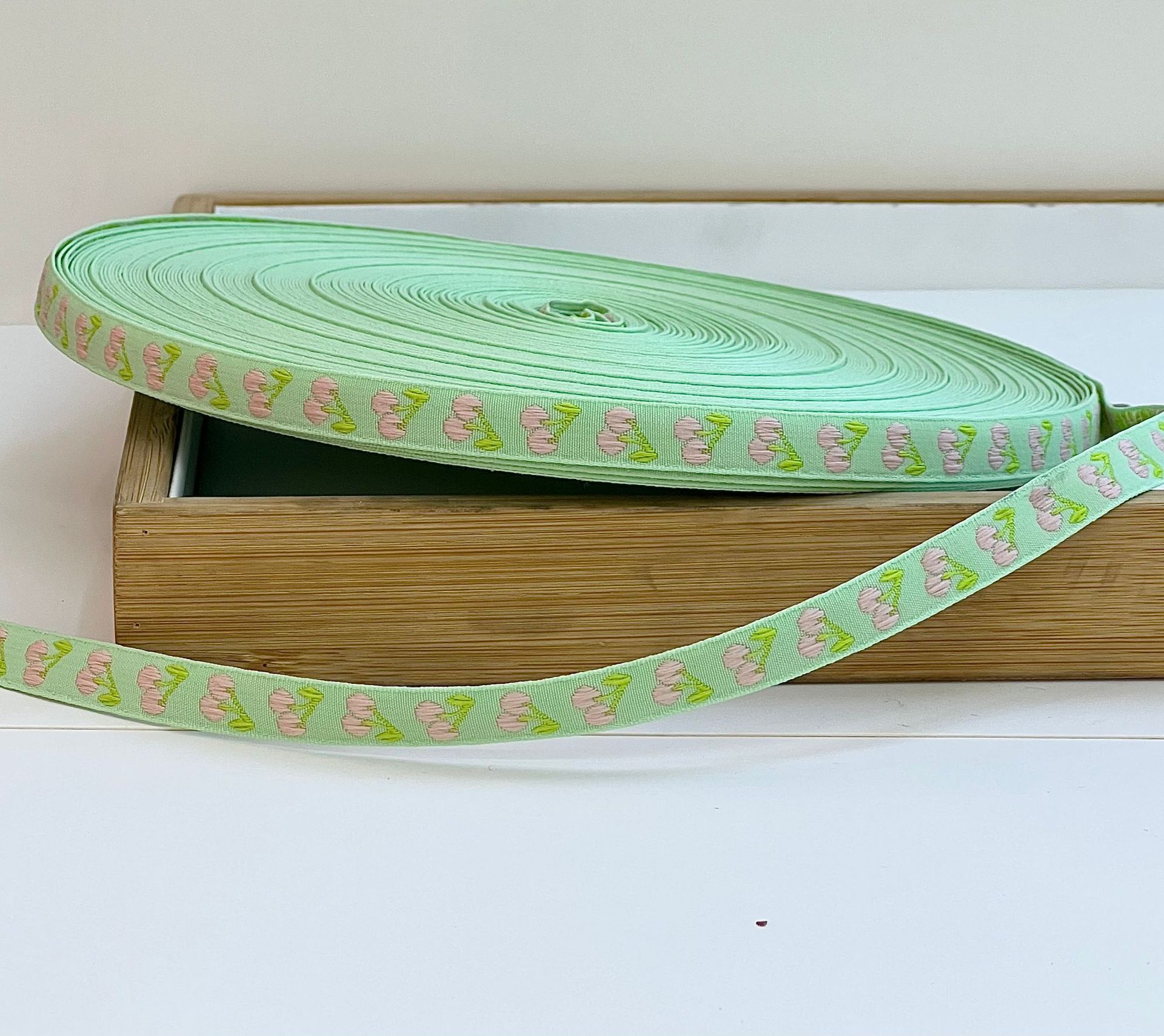 1 cm embroidered jacquard ribbon, hair accessory, headwear, shoe, hat, bag border strap, ethnic woven ribbon, satin ribbon, tie, DIY by hand pic 12