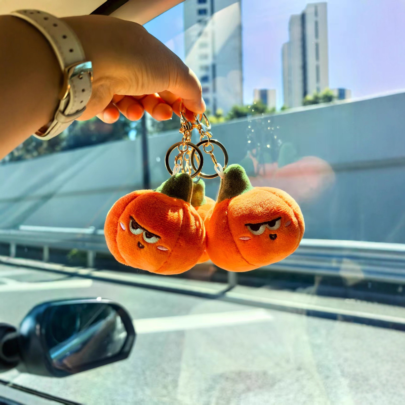 Halloween pumpkin keychain, schoolbag pendant, cute plush little ghost, backpack hanging decoration, claw machine wholesale pic 6