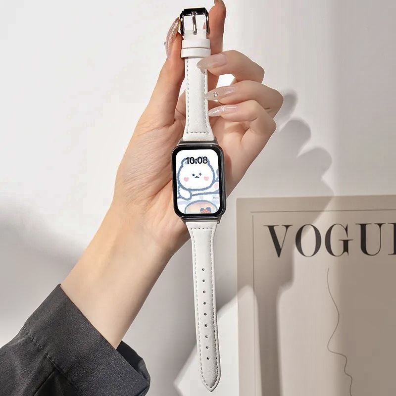 适用小米手环9pro手环表带8pro新款小蛮腰ins手腕带真皮质手表带详情5