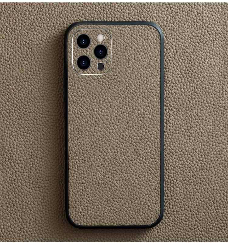 This new genuine leather frame lens is suitable for the Apple 14ProMax15 13 phone case. It features a high-end leather veneer with a lychee texture pic 26