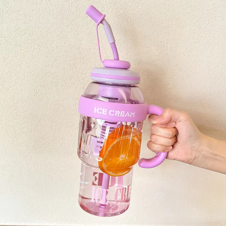 新巨无霸冰霸杯大容量水杯夏高颜值吸管大肚杯茶漏花茶便携塑料杯详情20