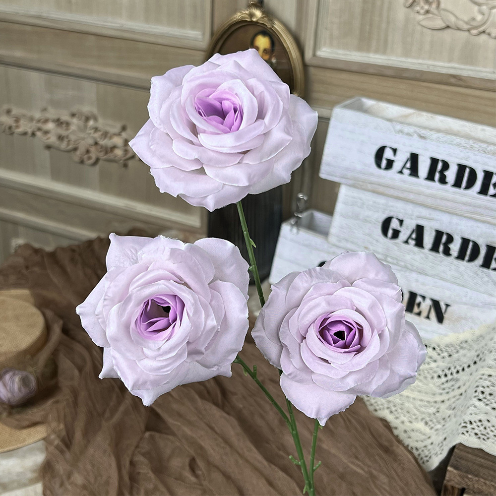 仿真钻石玫瑰假花人造花成品婚庆用花地排造景花高级感客厅插花束详情26