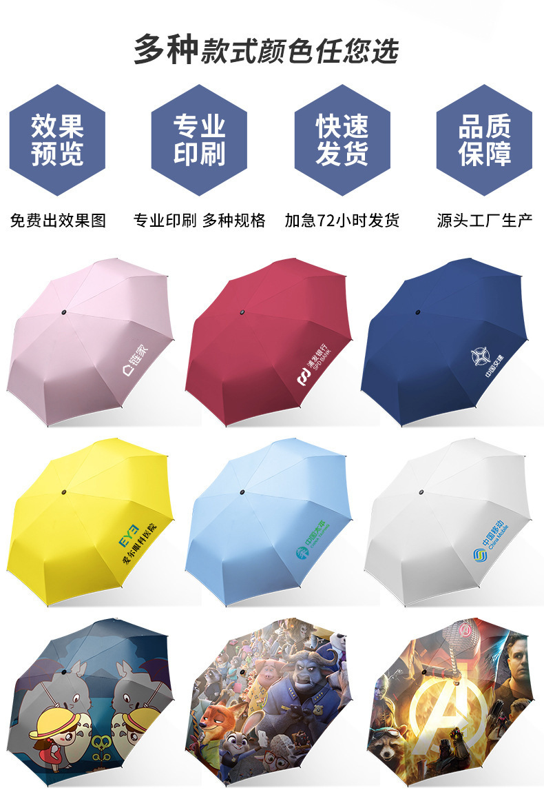 全自动60骨环扣雨伞批发定制晴雨两用遮阳伞防晒折叠伞商务太阳伞详情3