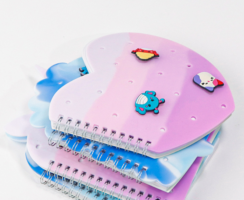 Creative cartoon unicorn, DIY silicone hole cover, practical student loose-leaf notebook, notepad, loose-leaf core pic 13