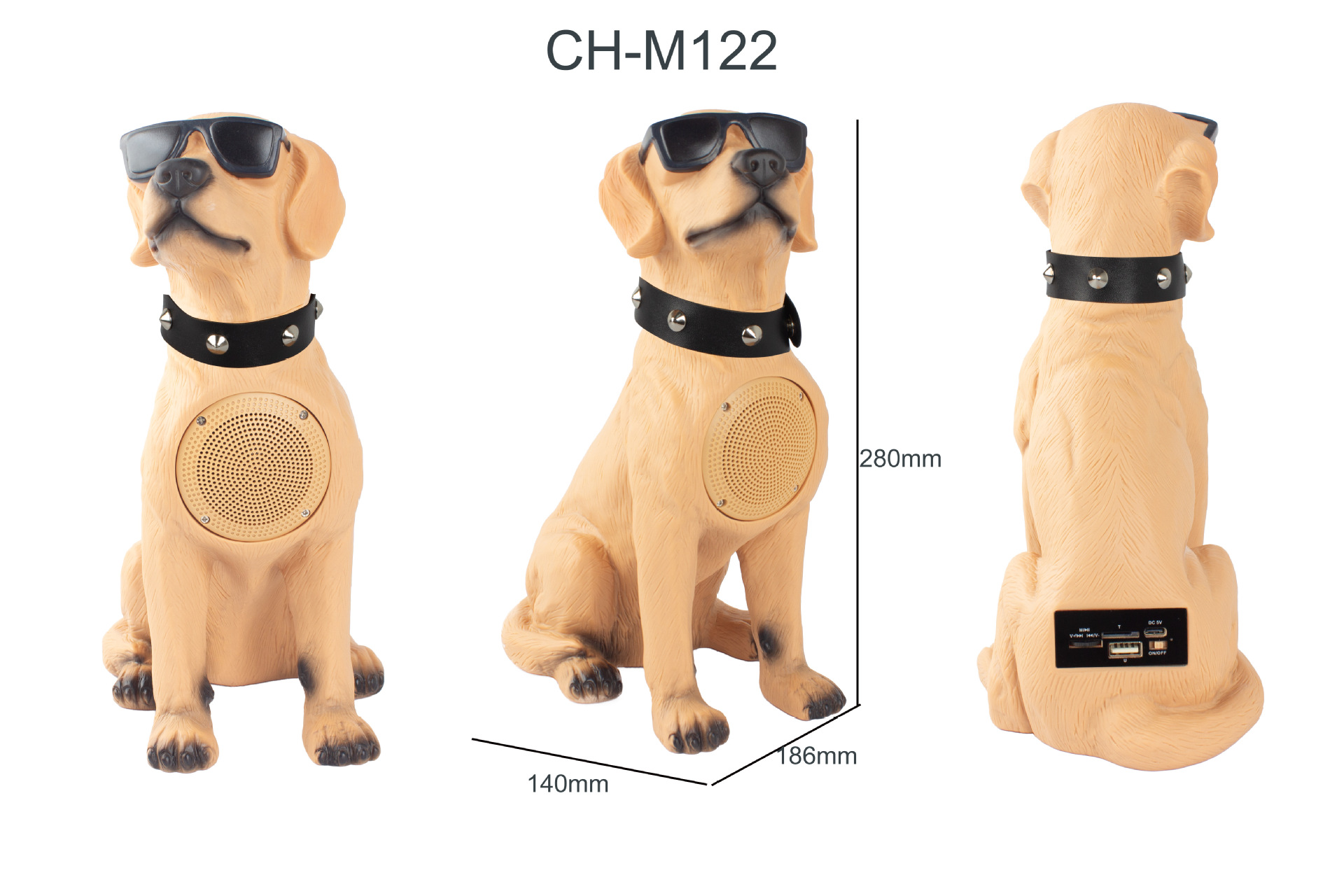 The CH-M122 dog-shaped Bluetooth speaker is an outdoor audio system that can sing when connected to headphones but not to Bluetooth pic 1