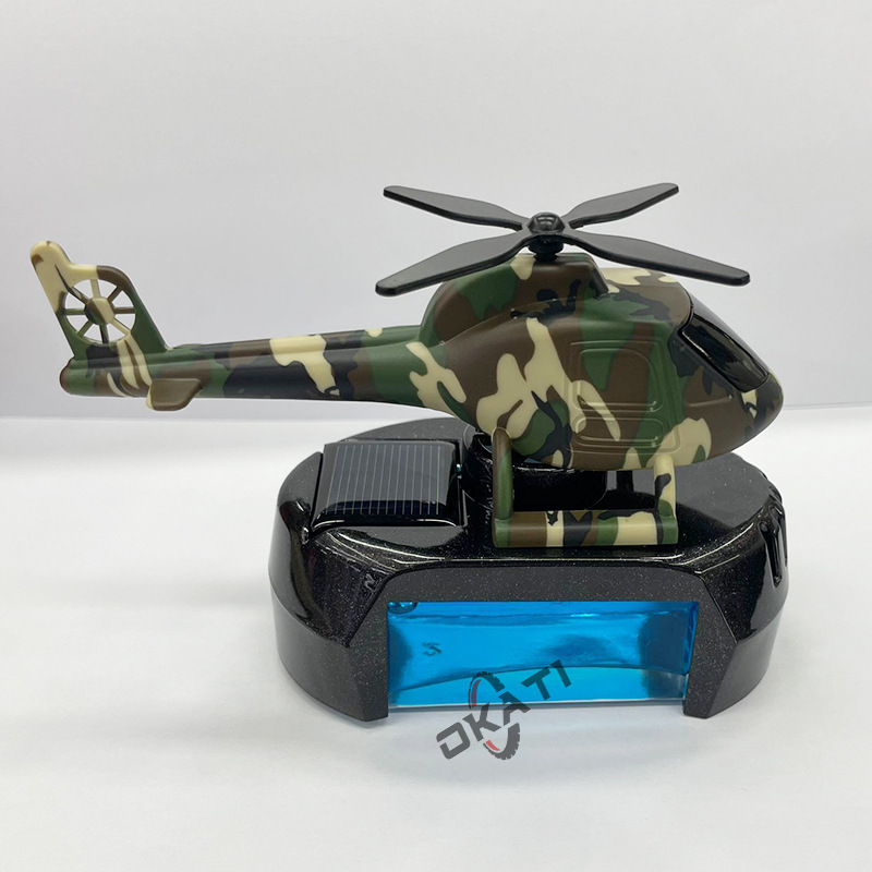 迷彩太阳能直升机中控台汽车香水摆件车装饰用品车载创意精油香薰详情2