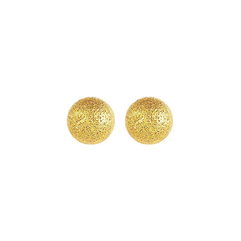 Vietnamese sand-gold frosted bean stud earrings for women are small, elegant, fashionable and versatile. They are smooth bean stud earrings for nourishing ear holes pic 7