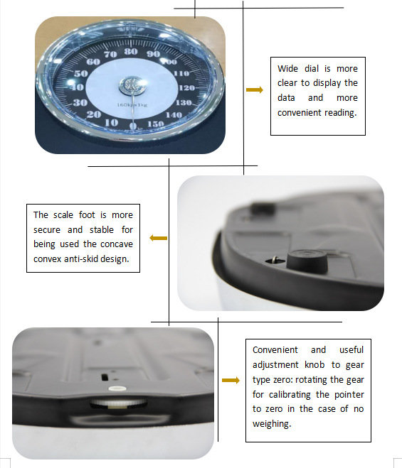 TD02 Large dial mechanical pointer Human body weighing Scale 160KG high-precision spring weighing scale exclusively for foreign trade pic 9