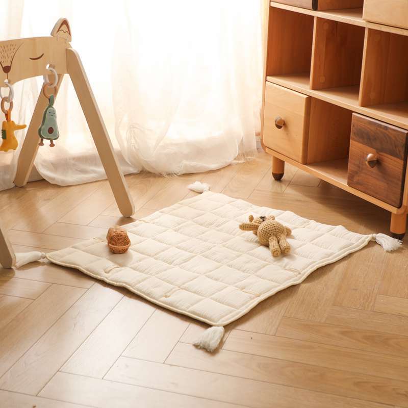 儿童爬行垫游戏垫婴幼儿材质面料流苏地垫柔顺丝滑感宝宝保护专品详情6