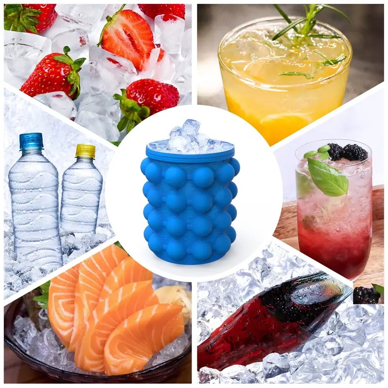 Cross-border bestsellers: ice cube bucket, silicone ice cube bucket, ice-making cup, silicone ice cube maker, large round silicone ice wine pic 3