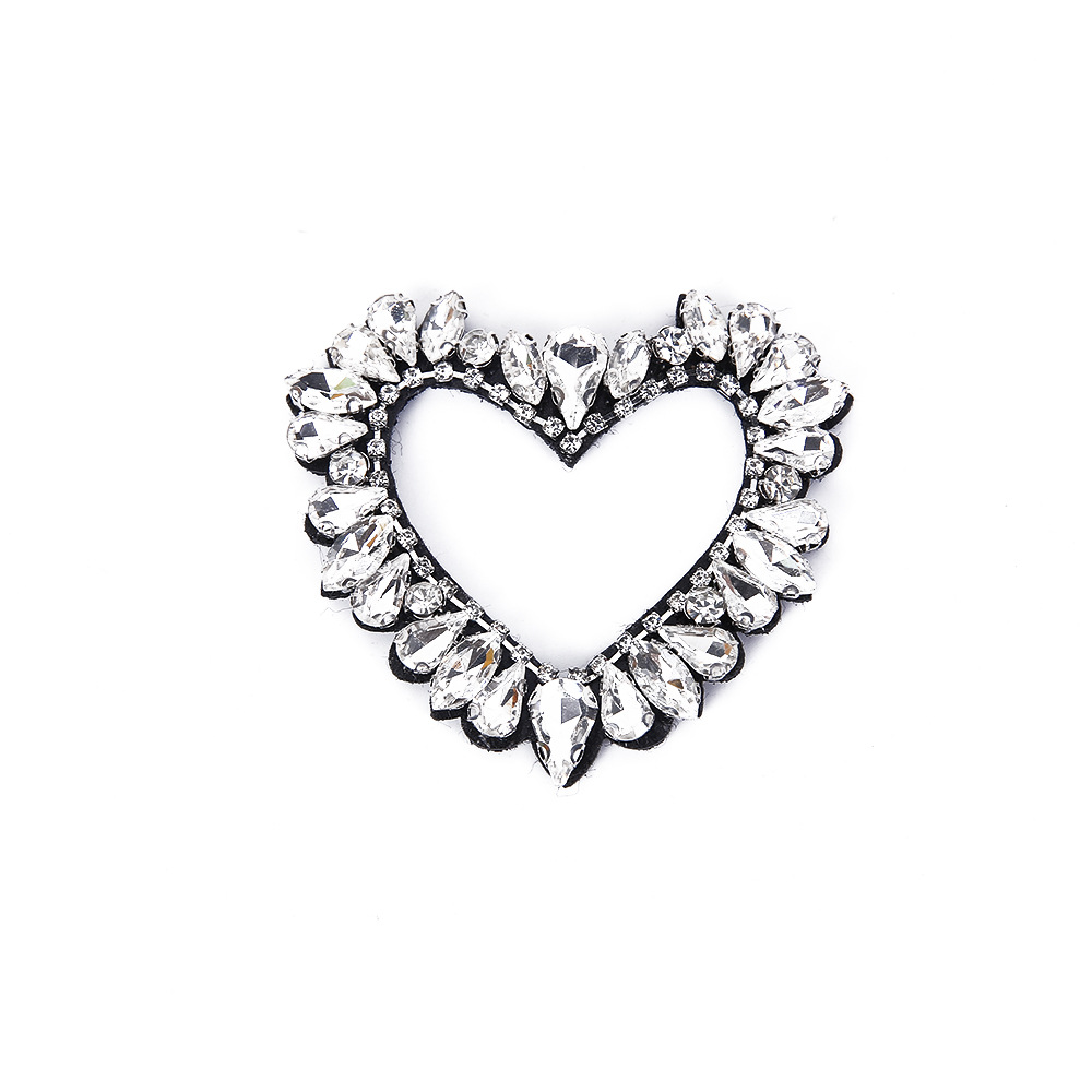 Hollowed-out heart DIY clothing accessories, hats, brooches, hair accessories, luggage accessories, fashionable glass diamond decorative materials pic 6