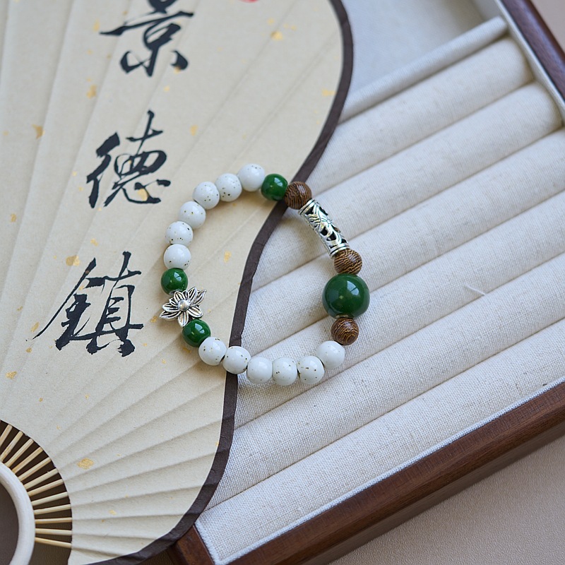 Jingdezhen ceramic bracelet wholesale, original ancient-style beads with Dunhuang elements, new Chinese-style jewelry, versatile Chinese style pic 4