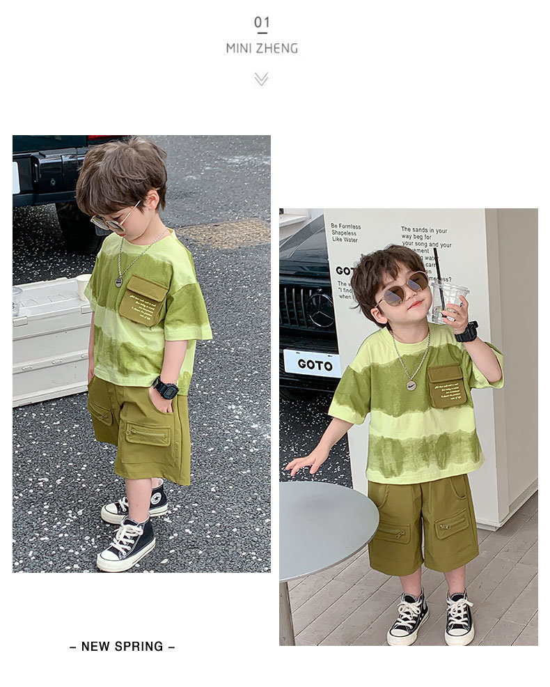 男童夏季短袖套装2024新款潮流韩版中小童薄款秋装潮酷男宝两件套详情11