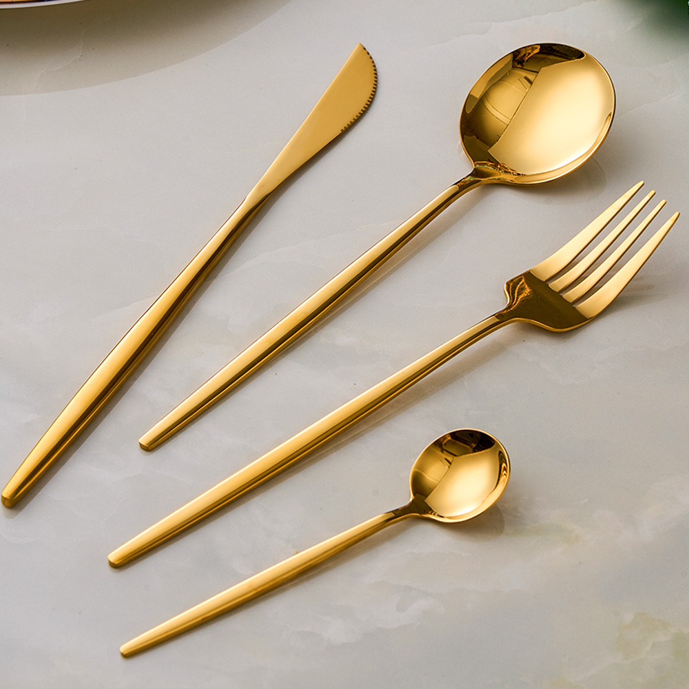 跨境不锈钢餐具刀叉勺子高颜值葡萄牙甜品牛排西餐spoons24件套装详情10