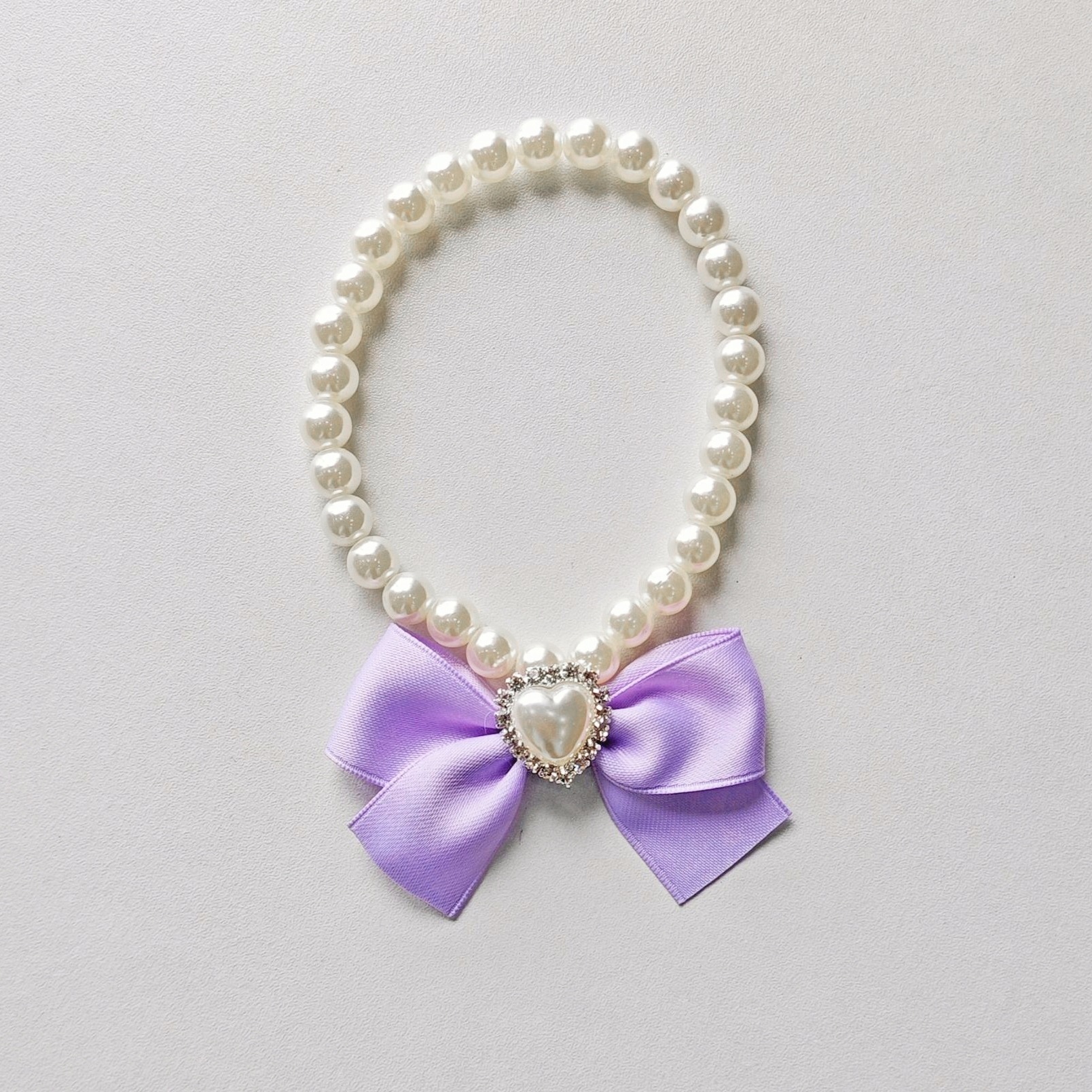 Pet necklace, cat pearl collar, dog neck collar, neck chain, retro heart-shaped pendant, cute cat and dog neck accessories pic 25