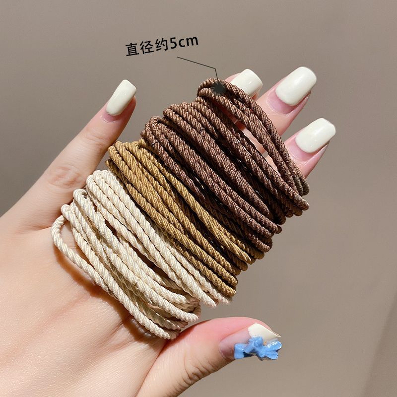 基础款无缝接发圈100根螺纹防滑高马尾发绳不伤发皮筋饰品配件详情7