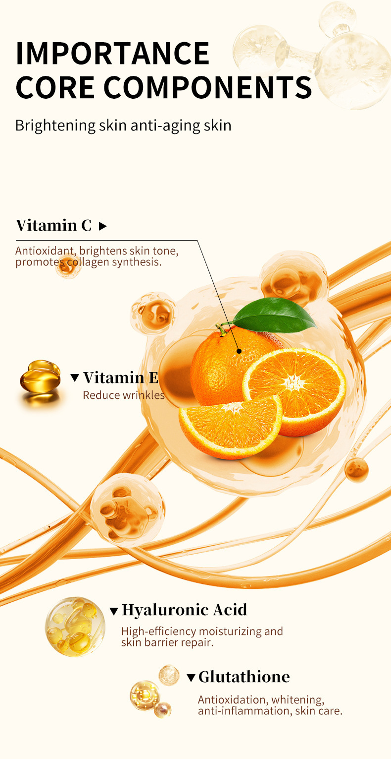 跨境VC精华霜收缩毛孔提亮抗皱紧致面霜50g外贸whitening cream详情9