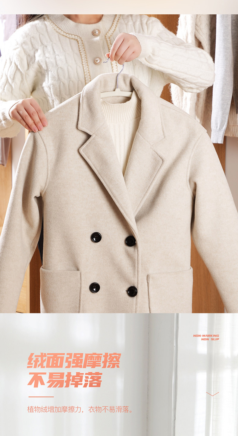 半圆植绒衣架防滑无痕整理师专用衣架家用服装店干湿两用弧形衣挂详情4