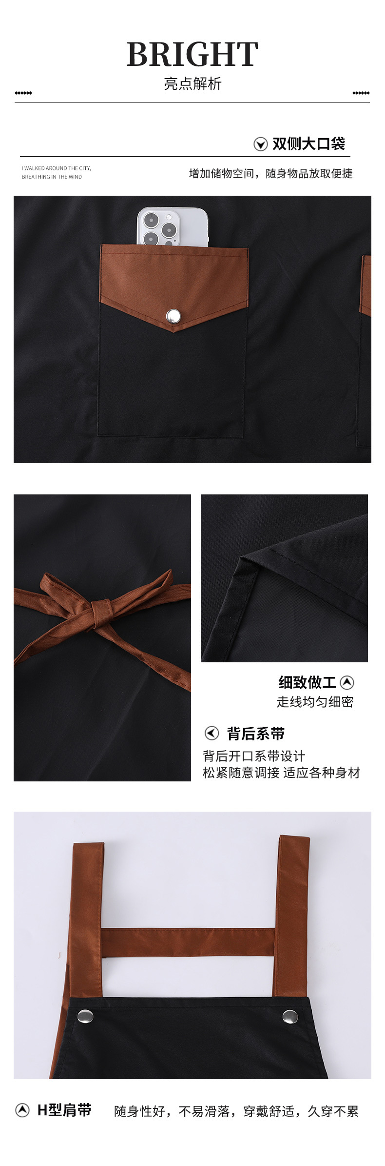 Korean waterproof shoulder strap apron, kitchen home oil-resistant cooking waist, no-wash, catering, work clothes for cooking and baking, printed apron, sleeveless for women pic 4