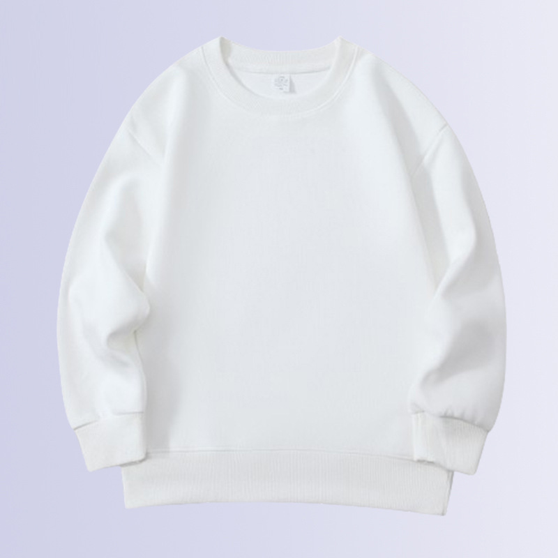 儿童纯棉圆领卫衣定制图案logo春秋款纯色320克光板卫衣跨境外贸详情10