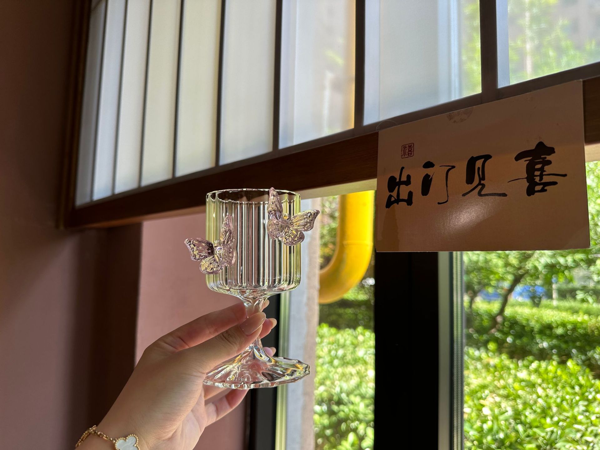 Original designer tall glass, ins high appearance level butterfly wine glass, butterfly water glass, champagne wine glass, cocktail glass pic 12