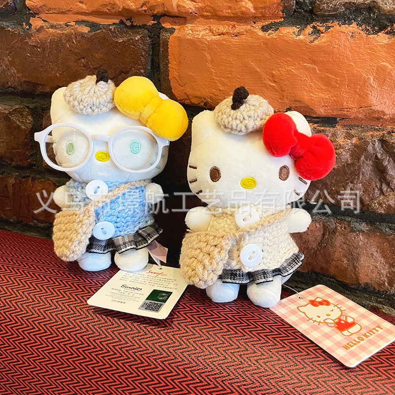 hellokitty小挂件毛绒公仔钥匙扣挂饰正版Kitty可爱娃衣包包挂件详情11