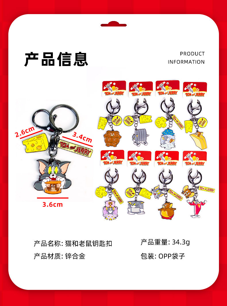 猫和老鼠官方正版授权钥匙扣卡通可爱创意挂件儿童学生创意小礼品详情2