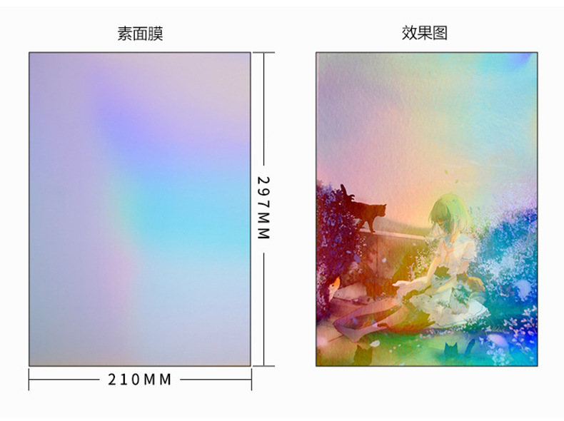 冷裱膜a4照片保护膜手工塑封膜自粘手工书签镭射树叶标本塑封膜详情7