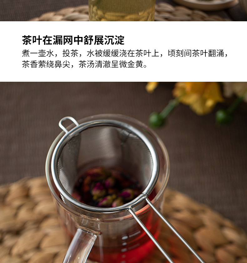 不锈钢过滤茶漏家用茶叶单耳过滤网茶具配件可悬挂滤渣器咖啡滤详情5