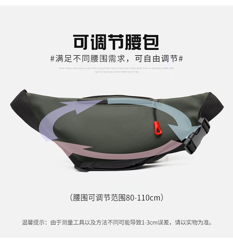 新款腰包男女同款大容量防泼水运动斜挎胸包生意收银工地干活腰包详情2