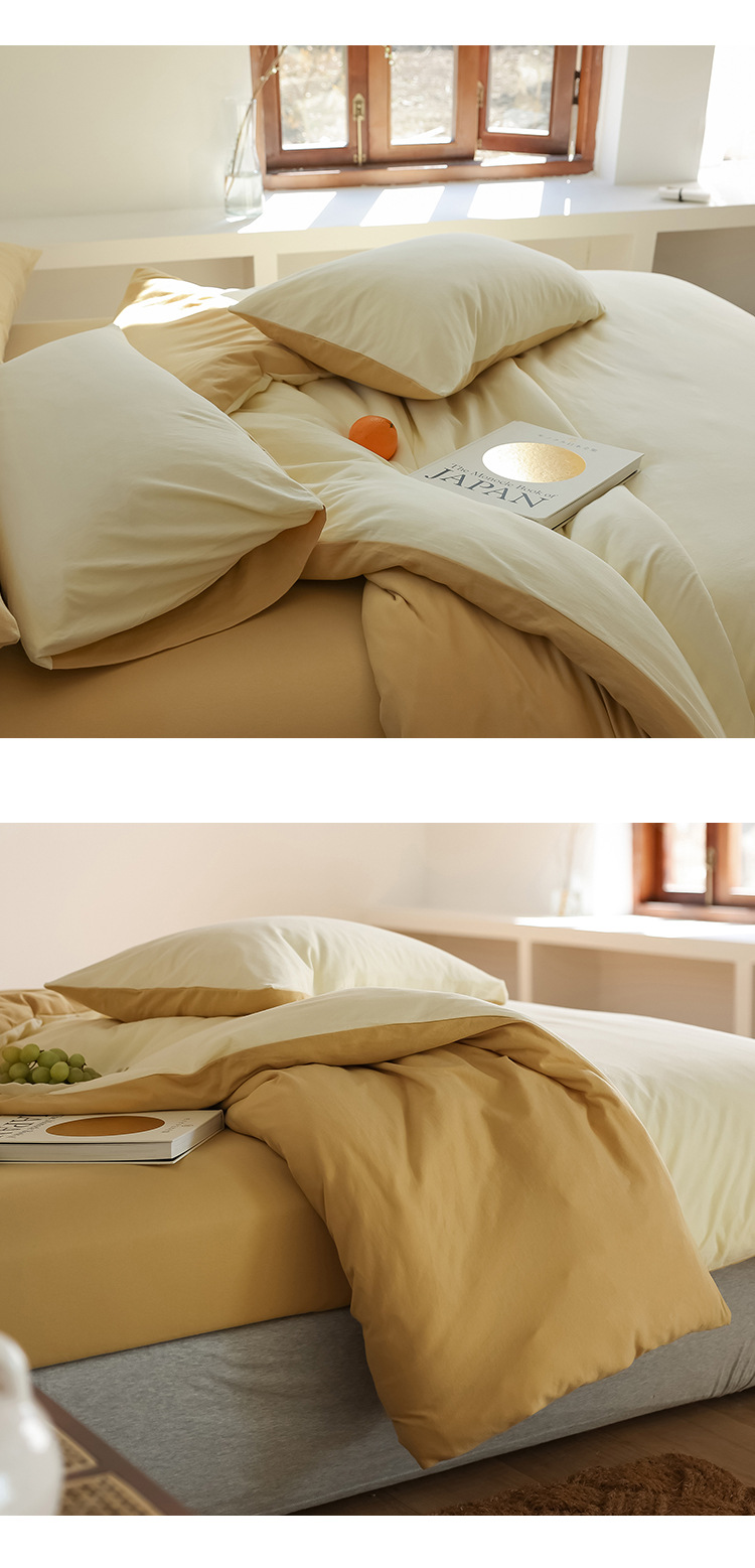 Class A baby-grade super soft knitted cotton pure cotton four-piece set for sleeping naked, Japanese-style Muji pure cotton Tianzhu cotton solid color quality product pic 21