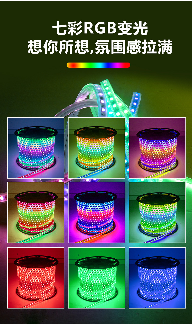 المصابيح الوهمية العابرة للحدود من طراز RGB ذات مزود بإضاءة فائقة 5050 من مصابيح الهواء الطلق المضادة للمياه pic 8
