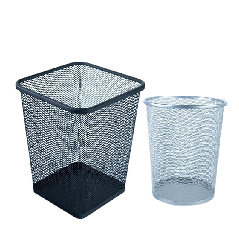 Wholesale metal mesh trash cans, household open type, office, kitchen and bathroom, INS style, uncovered waste paper baskets pic 15