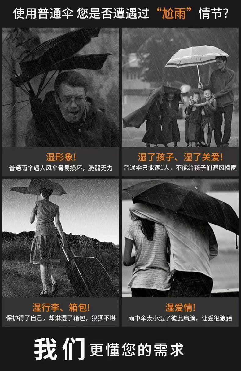 大号雨伞135cm坚固抗风暴伞长柄双层高尔夫伞双层自动商务伞厂家详情4