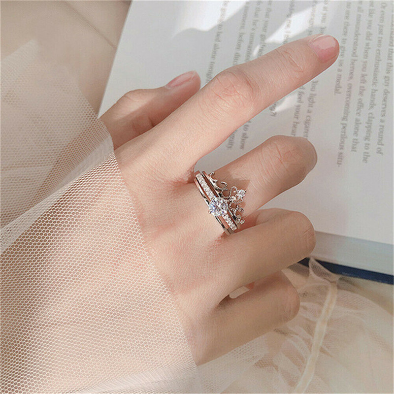 欧美风跨境皇冠戒指女款两用可拆卸轻奢百搭饰品批发详情7