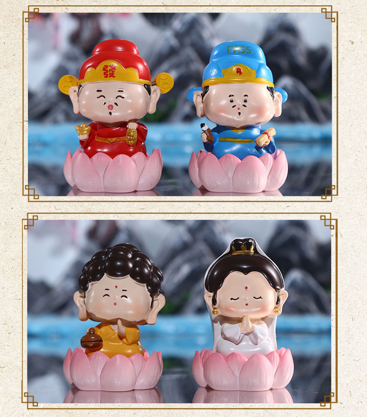 小仙家桌面家居财神佛祖观音摆件玩偶创意q版可爱树脂工艺品礼物详情10