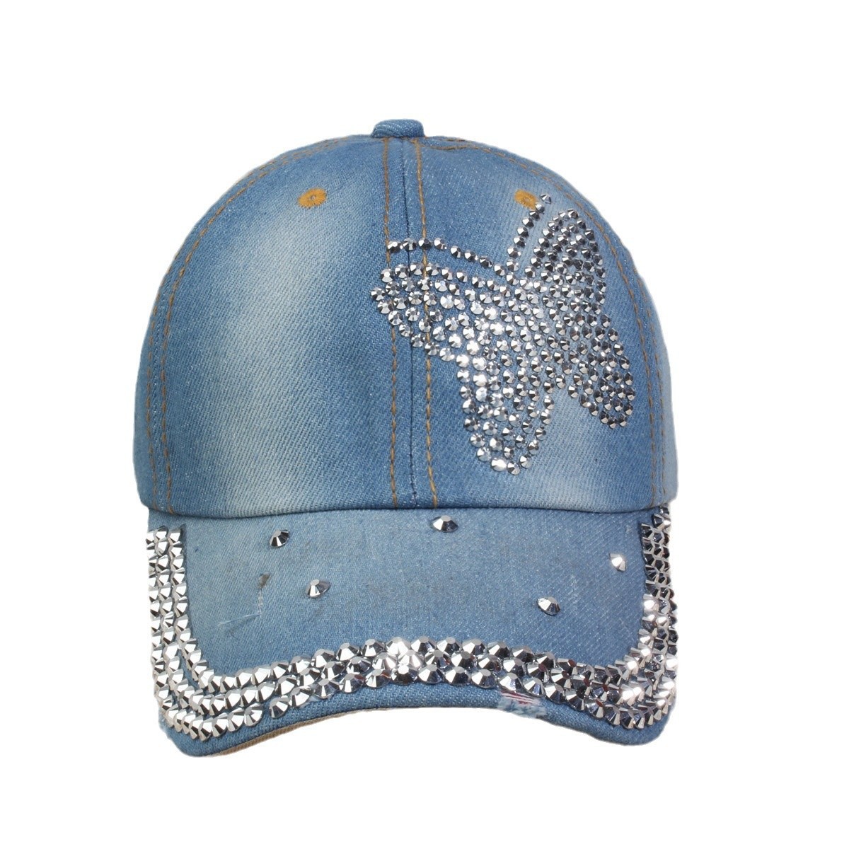牛仔镶钻棒球帽弯檐男帽女帽百搭款遮阳鸭舌帽夏季休闲百搭帽子详情34