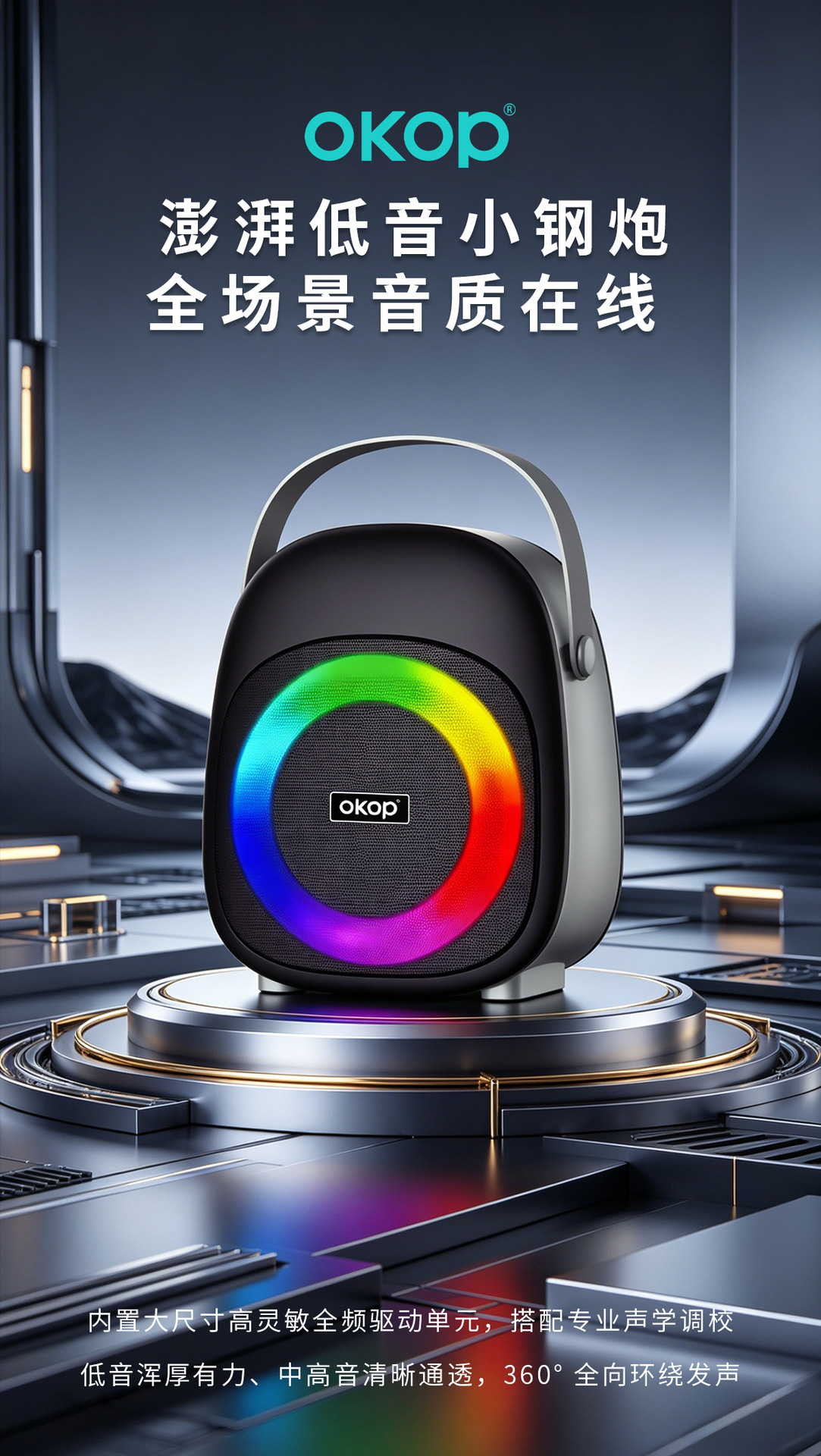 857 New Cross-border Bluetooth Speaker, Mini Portable outdoor RGB ambient light, wireless small speaker gift wholesale pic 6