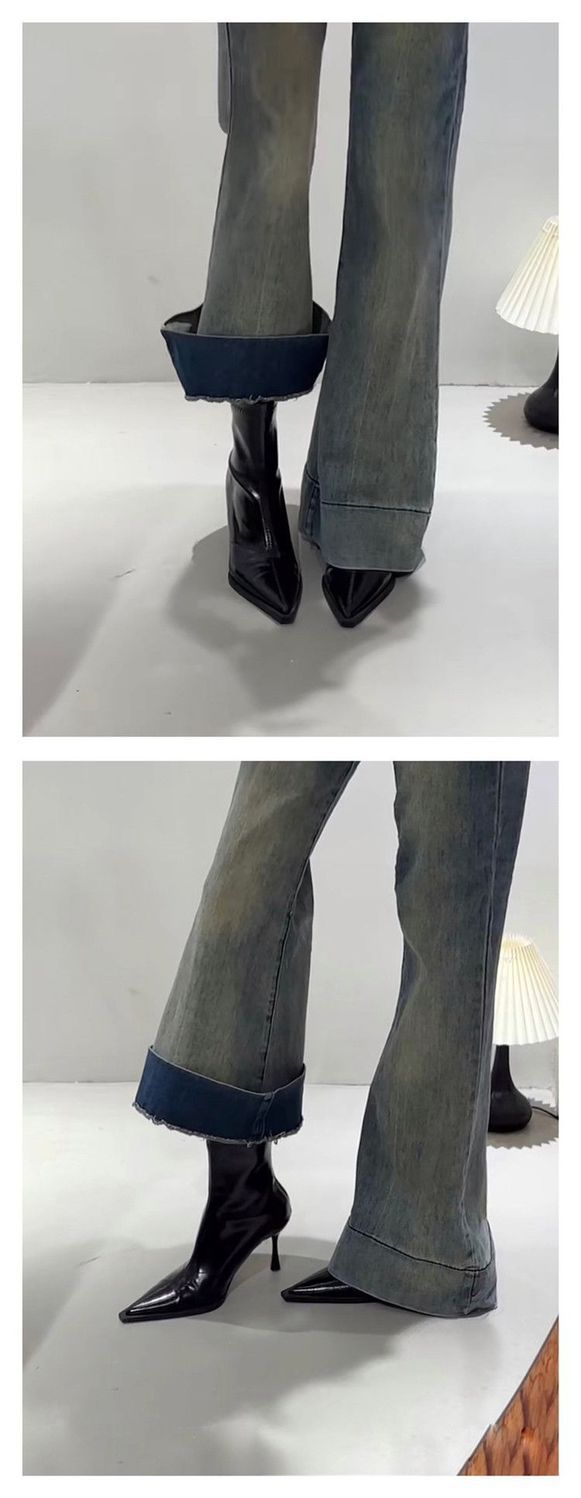 小众百搭尖头高跟短靴女秋冬新款法式细跟弹力瘦瘦靴气质小踝靴子详情4