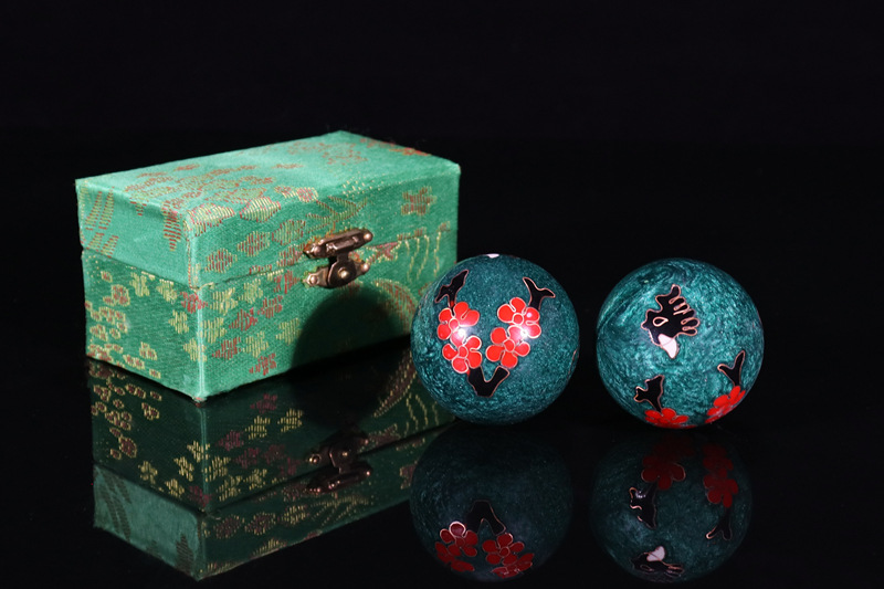 Cross-border foreign trade Beijing Jingtai LAN handball craft gifts, cloisonne enamel low-temperature hand-rotating ringtone massage fitness balls pic 10