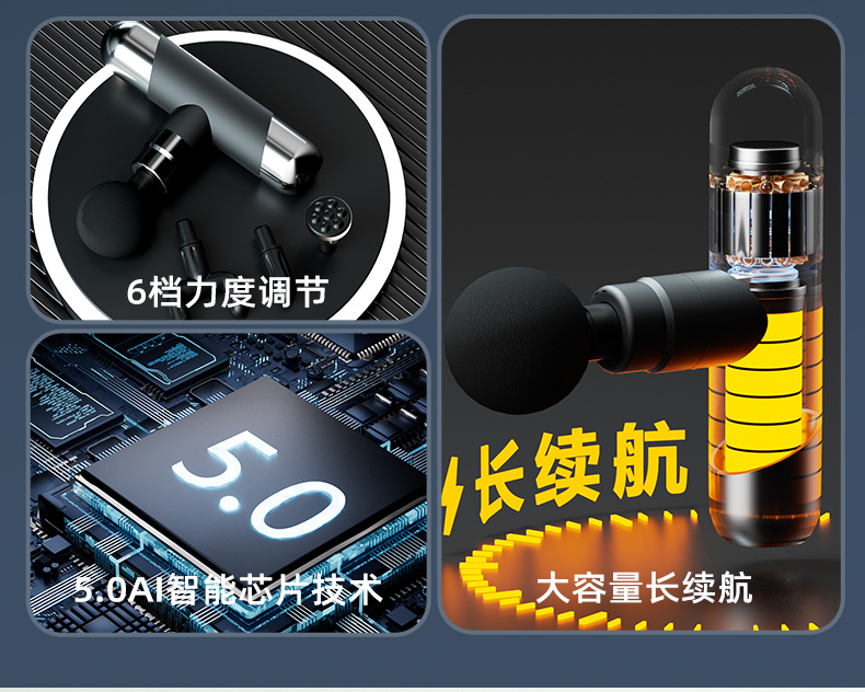 跨境筋膜枪肌肉放松颈椎按摩器迷你筋膜单头颈膜枪C72详情1