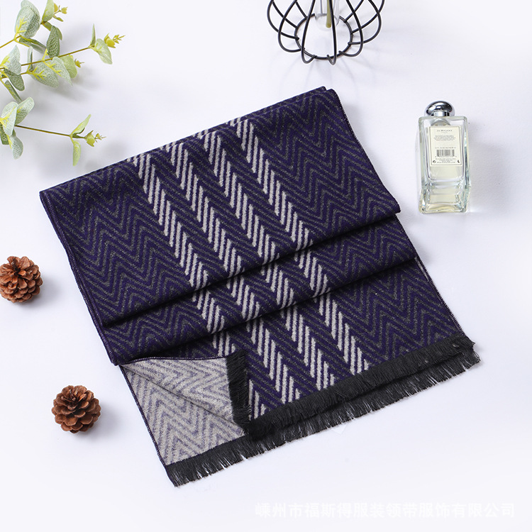 外贸男士围巾批发厂家男秋冬流苏围巾格子围巾仿羊绒围巾源厂家详情12