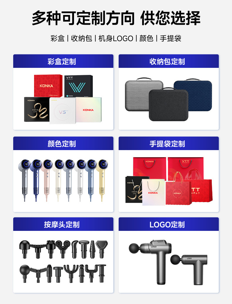 Konka mini Massage Gun, fascia gun, professional fitness muscle relaxation massage gun for women, silent pic 7