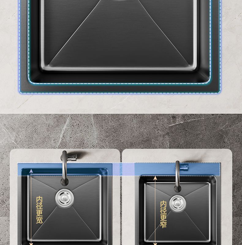 家韵纳米厨房手工小水槽单槽不锈钢洗菜盆台下盆迷你吧台岛台详情25