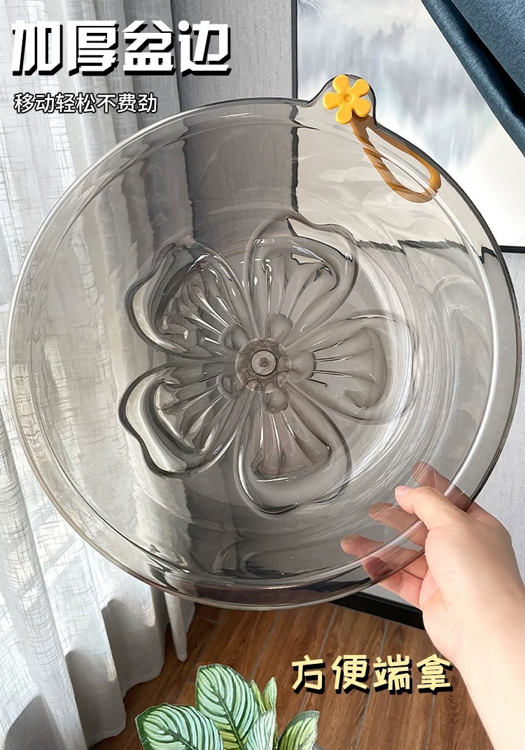 洗脸盆家用卫生间洗衣盆洗手盆高颜值加厚透明塑料盆子多用洗面盆详情9