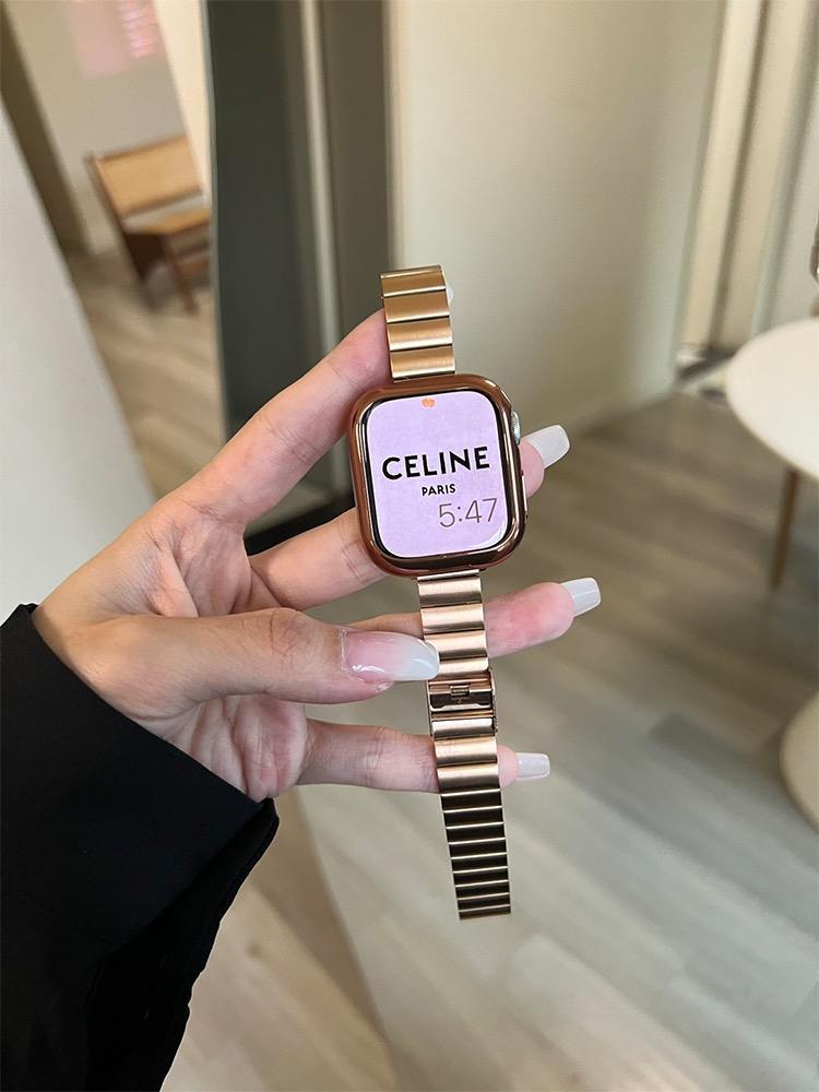 iwatch表带S10女高级感适用applewatch苹果手表98代76SE5金属钢带详情11
