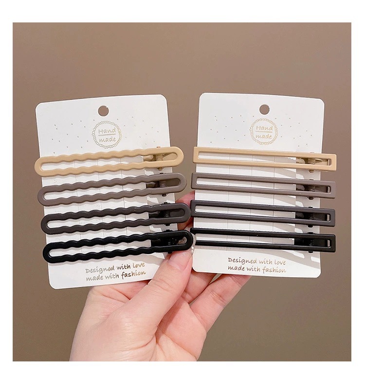 赵露思同款发夹咖色系侧边发卡刘海夹前额鸭嘴夹新款时尚简约发饰详情108