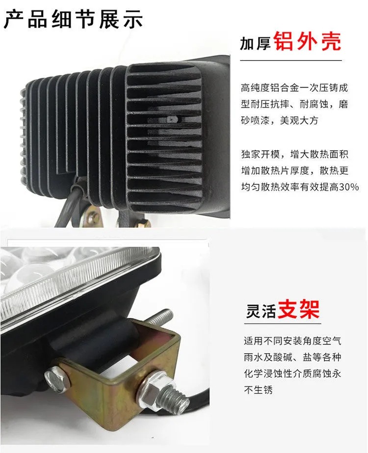 货车电车led大灯12伏24V超亮倒车灯工程铲叉车通用前大灯大灯详情4