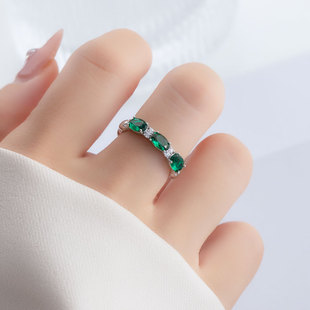 新款高级感珍珠锆石开口戒指复古优雅独特食指戒可调节精致指环圈详情5