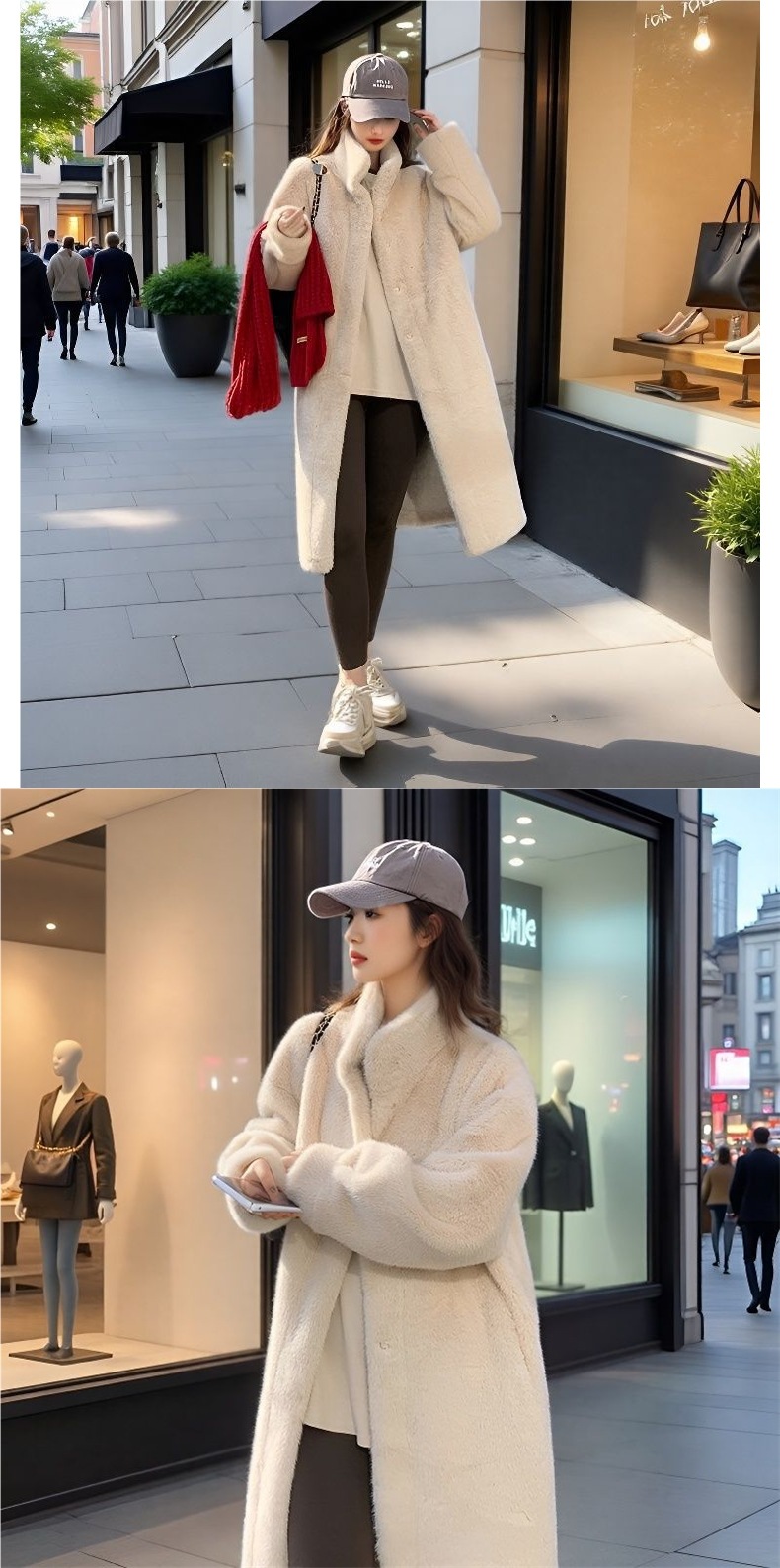 For the autumn and winter of 2025, there is a thick, long stand-up collar mink, mink fur and fur integrated coat for women pic 6
